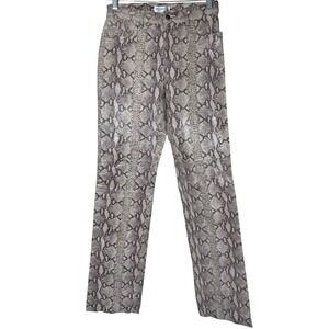 Hugo Buscati Leather Snake Print Python Pants Straight Leg Size 8 Tall Edgy